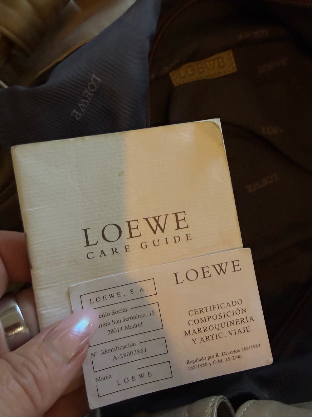 Loewe Taupe Leather Shoulder Bag with Embossed Anagram - Picture 10 of 12